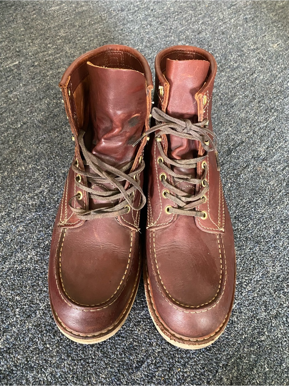 Men's Whites brand Brown Leather Moc Toe Work Boots